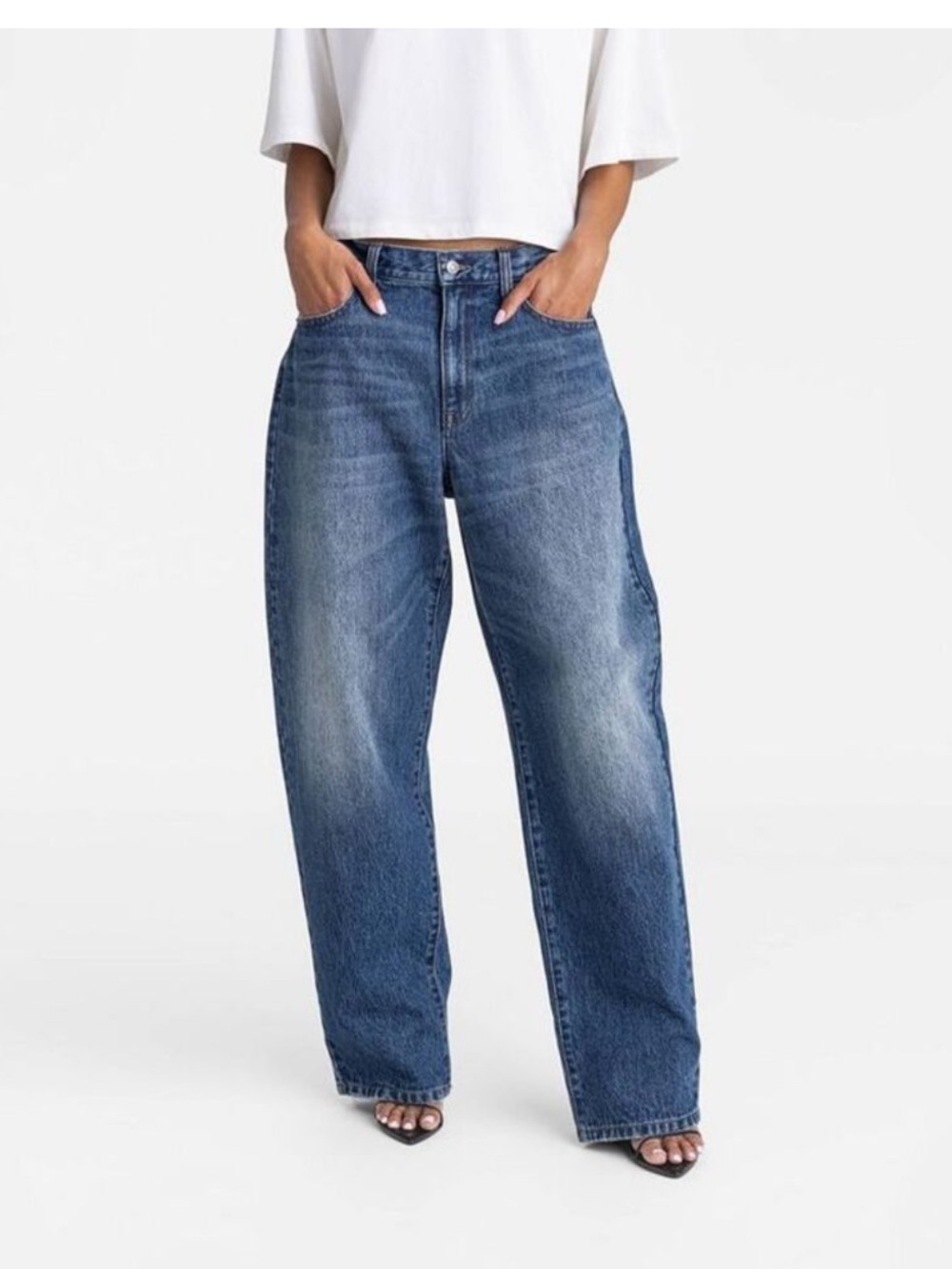 KBB by KAHLANA Women's Mid-Rise Wide Leg 'The Kahlana Jean' - Dark Wash 10